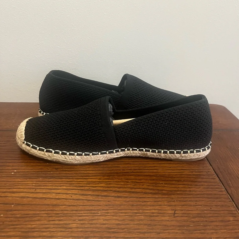Eileen Fisher Womens Live Slip On Flats Espadrille Black Knit Size NEW‎